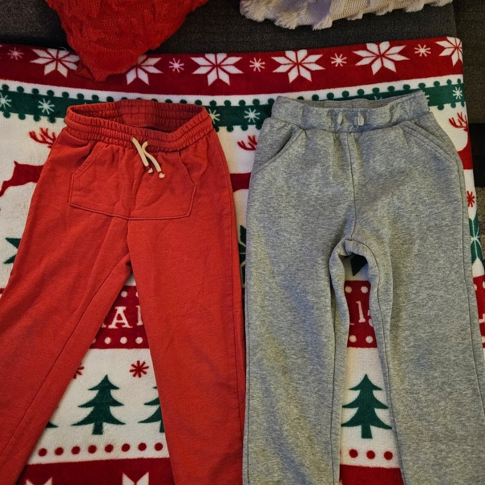 okie dokie Red and Gray Kids Jogger Pants Set